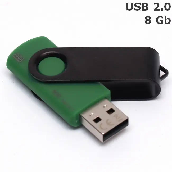 Флешка 'GoodRAM' 'Twister' под логотип 8 Gb USB 2.0 зелено-черная Черный Зеленый 4931-23