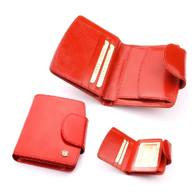 Бумажник женский кожанный с двумя отделениями Красный 4696-01