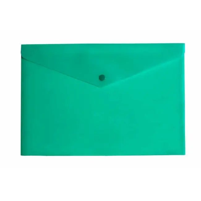 Папка-конверт А4 на кнопке зеленая