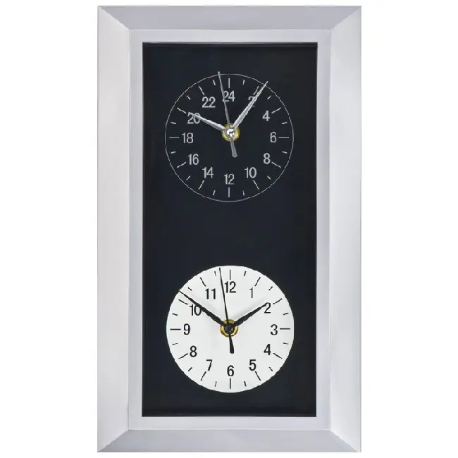 Настенные часы с 2-мя циферблатами Черный Серебристый Белый 4891-01