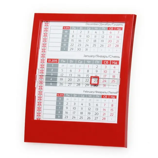 Календарь настольный квартальный Серый Красный Белый 1243-02