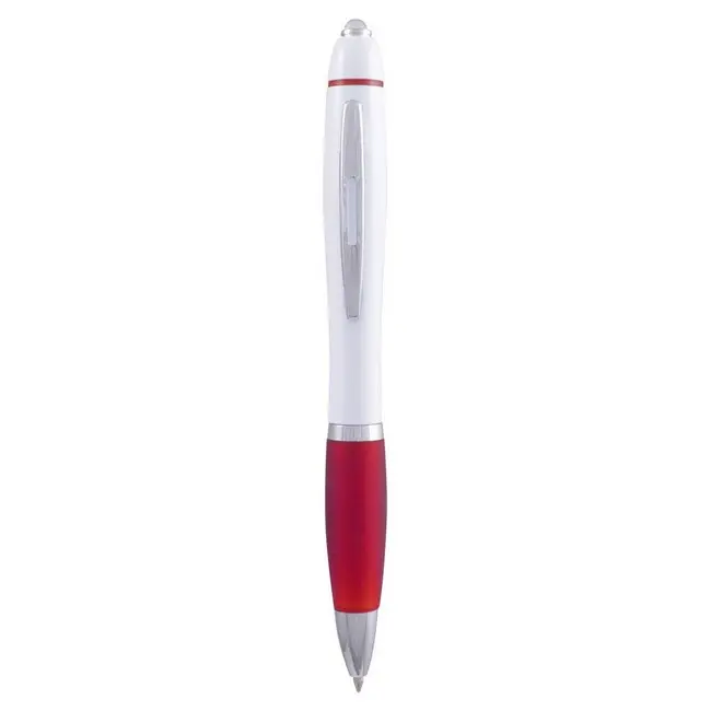 Ручка с фонариком Белый Красный Серебристый 3826-01