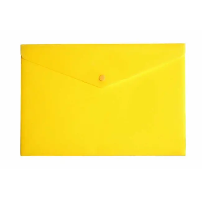 Папка-конверт А4 на кнопке желтая