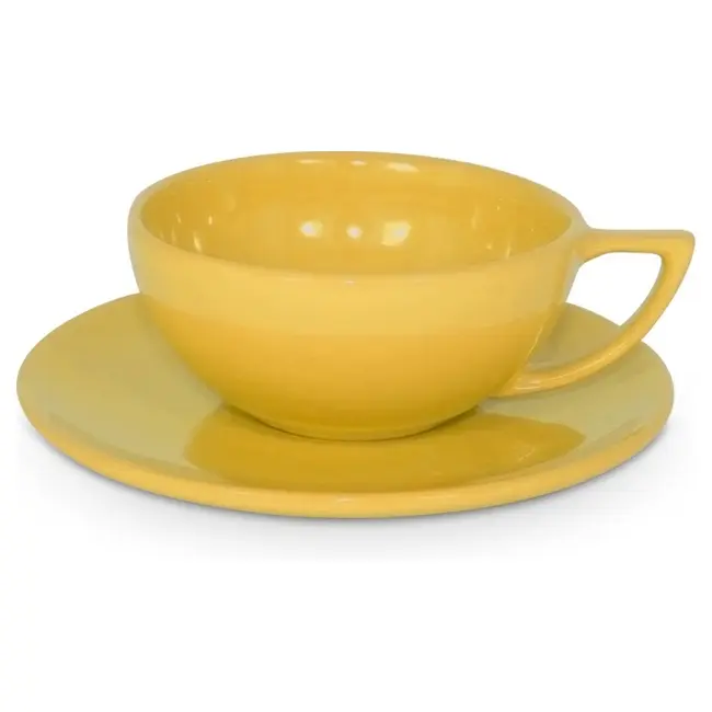 Чашка керамическая Rio S с блюдцем 280 мл Желтый 1808-17