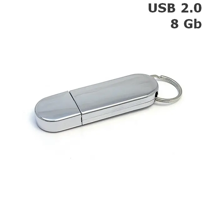 Флешка пластиковая 8 Gb USB 2.0 Серебристый 6106-01