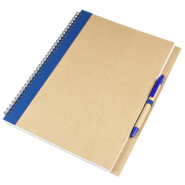 Блокнот A4 з ЕКО-ручкою із смугою синій Древесный Синий 6835-05