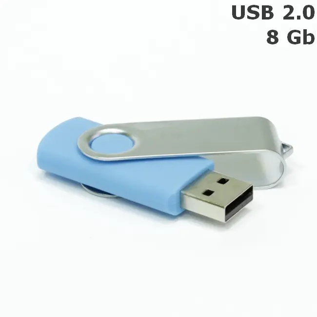 Флешка 'Twister' 8 Gb USB 2.0 Серебристый Голубой 3673-90
