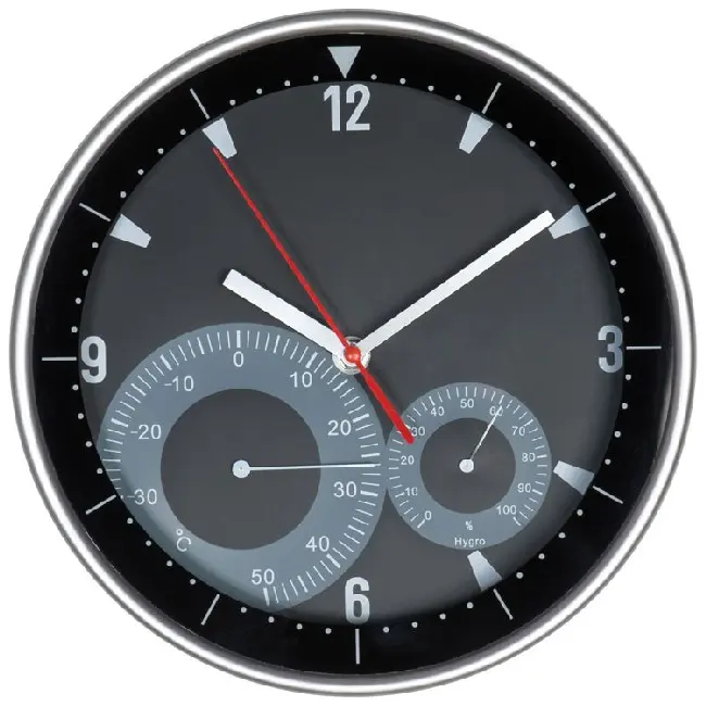 Настенные часы 3 в 1 Черный Серый Красный Серебристый 5120-01