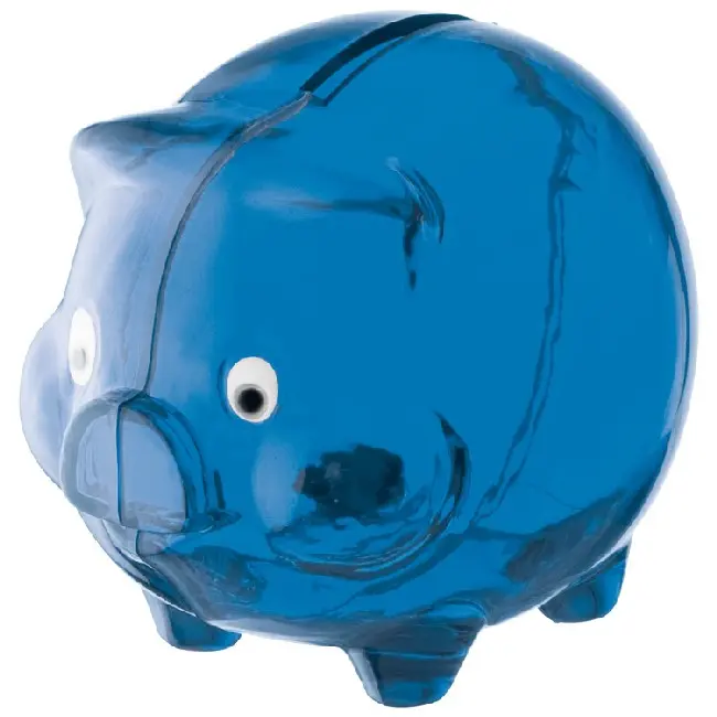 Скарбничка-свинка з прозорої пластмаси Синий 5032-02