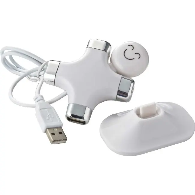 USB-хаб на 4 порти Серебристый Белый 4258-01
