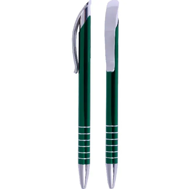 Ручка шариковая металлическая зеленый Серебристый Зеленый 5243-04