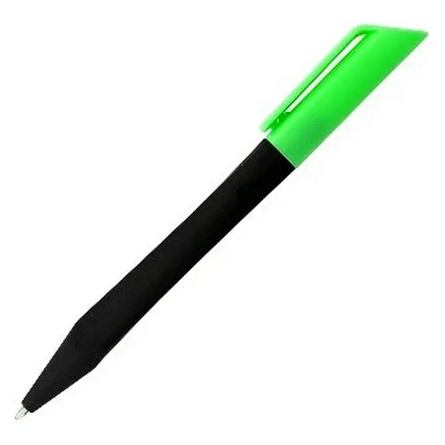 Ручка пластикова з покриттям Soft Touch Черный Зеленый 8815-04