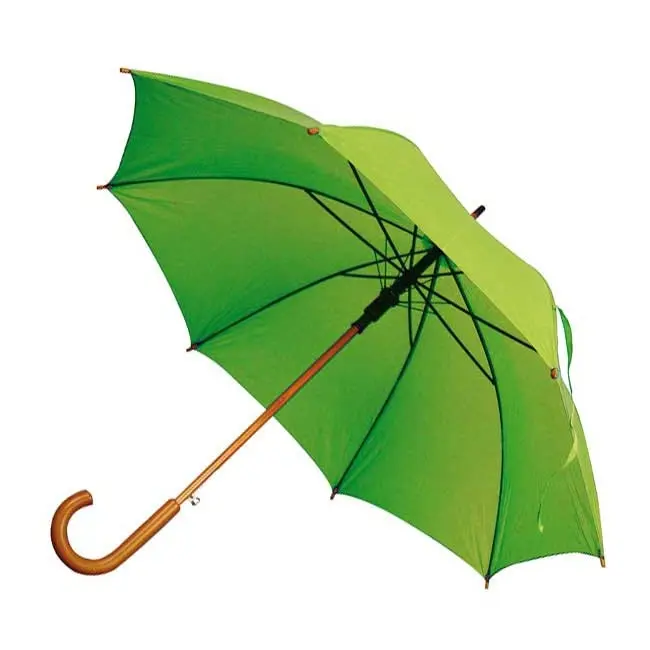 Зонт трость с деревянной ручкой Зеленый 1719-15