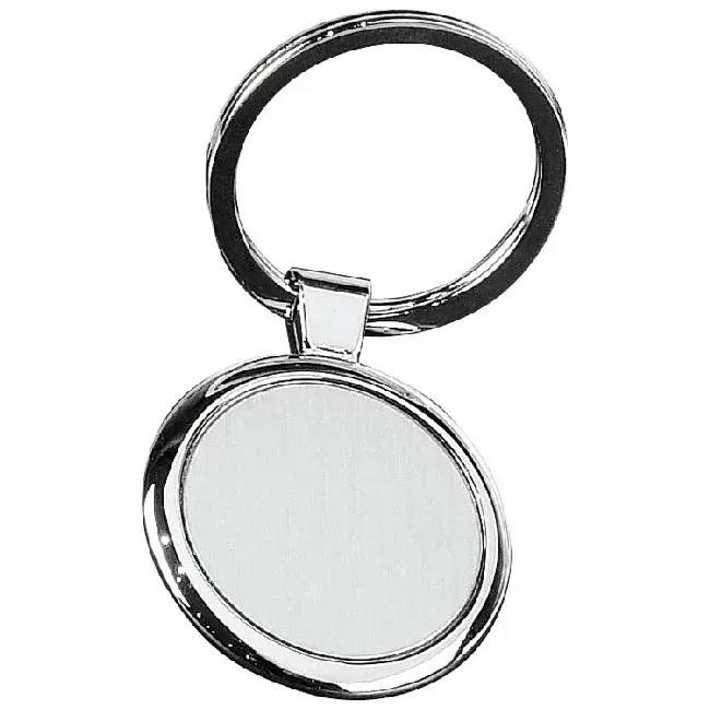 Брелок металлический круглый хромированный и матовый металл Серебристый 4955-01