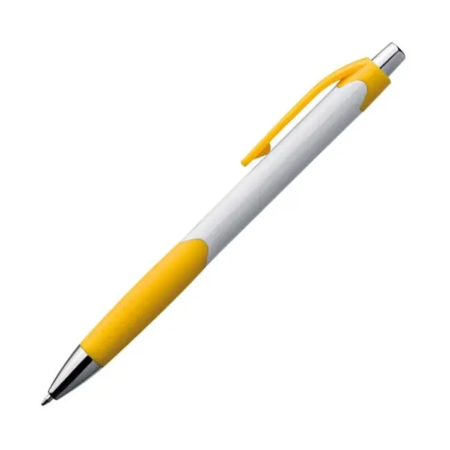 Ручка пластиковая Белый Желтый Серебристый 4177-06