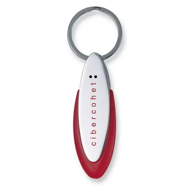Брелок для ключів металевий Серебристый Красный 7208-01
