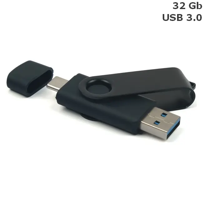 Флешка 'Twister Double' Type-C 32 Gb USB 3.0 Серебристый Черный 14972-08