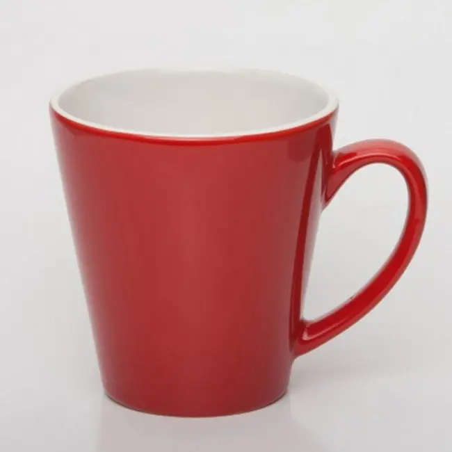 Чашка керамическая 350 мл Белый Красный 5400-02