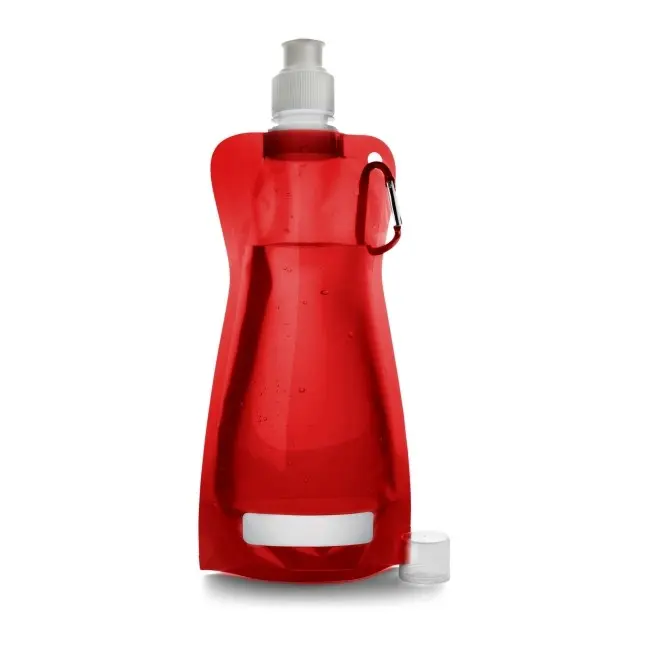 Пляшка для води складна пластикова 420 мл Белый Красный Прозрачный 6781-02