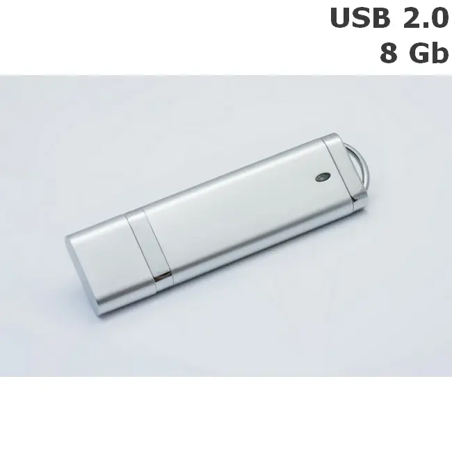 Флешка пластикова 8 Gb USB 2.0 Серебристый 6094-05