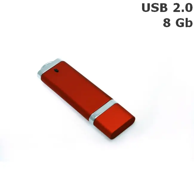 Флешка пластикова 8 Gb USB 2.0 Красный Серебристый 6098-01