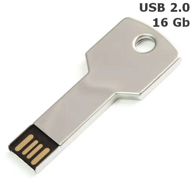 Флешка Ключ металлическая 16 Gb USB 2.0 Серебристый 3620-01