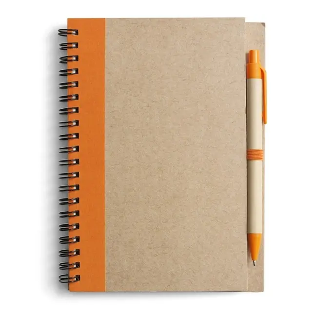 Блокнот з ручкою Бежевый Оранжевый Черный 1440-02