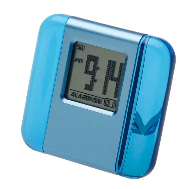 Настільний годинник з будильником LCD Голубой 1376-01