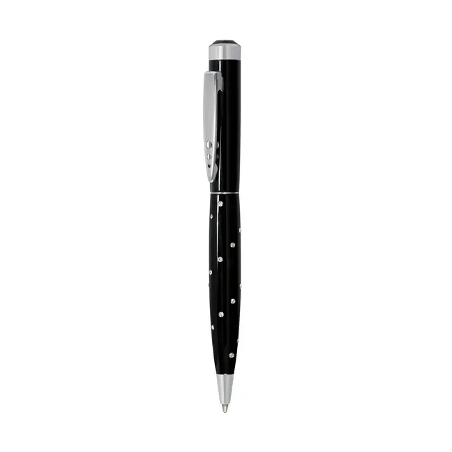 Ручка металлическая с камнями Сваровски Серебристый Черный 3066-01