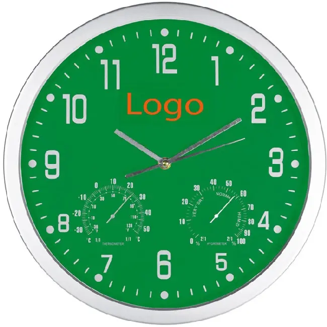 Настенные часы 3 в 1 Зеленый Серебристый 4889-01