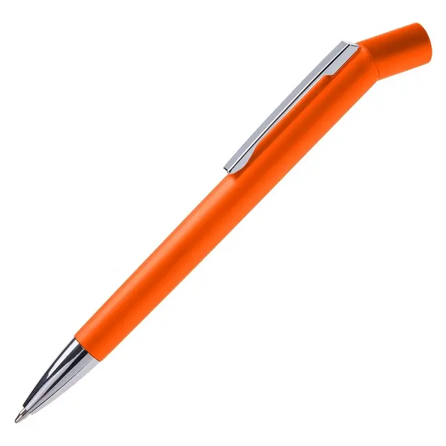 Ручка шариковая пластиковая глянцевая Оранжевый Серебристый 8574-02