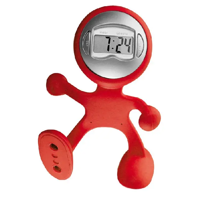 Настільний годинник "чоловічок" Серебристый Красный 5018-03