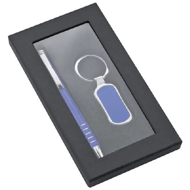 Подарунковий набір з металевої ручки з брелоком Синий Серебристый 4745-02