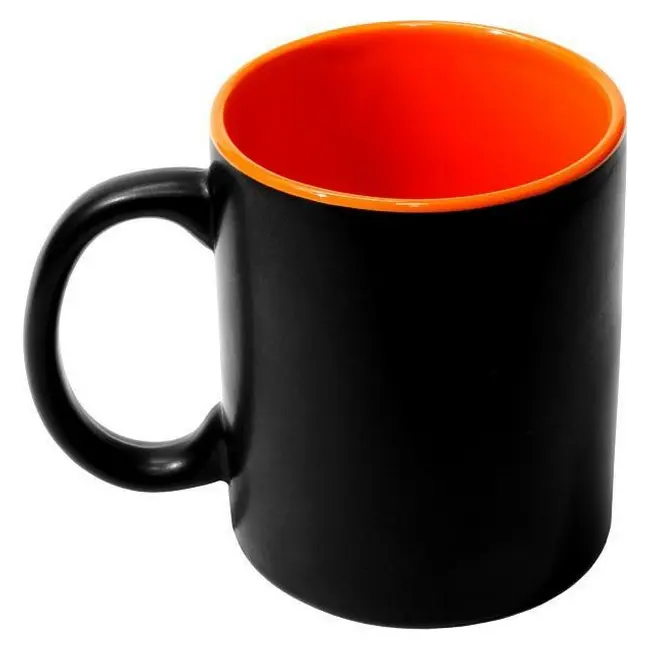 Чашка керамическая матовая 340мл Оранжевый Черный 7349-03