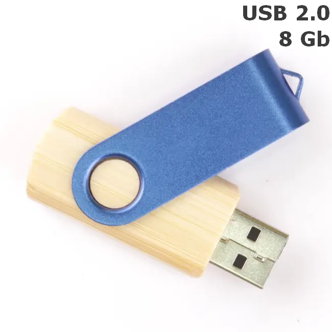 Флешка 'Twister' деревянная 8 Gb USB 2.0 Синий Древесный 3673-106