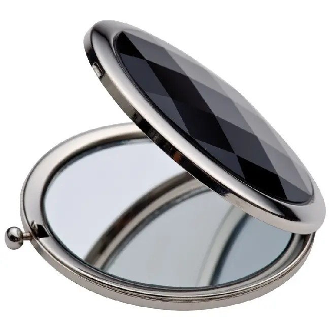 Зеркальце для макияжа Черный Серебристый 4504-01