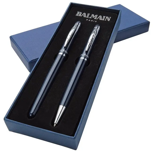Набор 'Balmain' 'Arles' шариковая ручка и роллер Синий Серебристый 1061-02