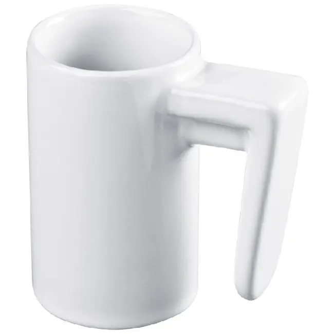 Чашка для кофе эспрессо, ручка похожа на цифру 7 Белый 4225-01
