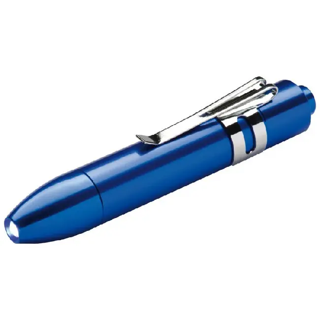Фонарик с клипсой в форме ручки Синий Серебристый 5339-02