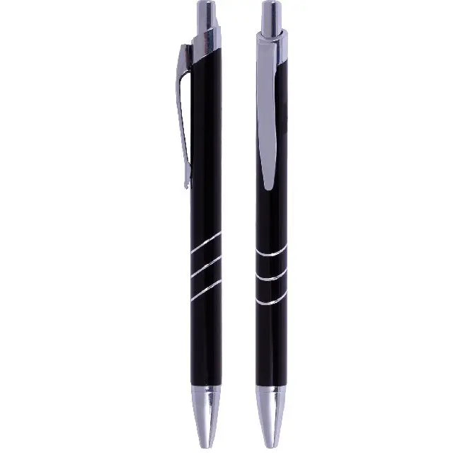 Ручка шариковая металлическая черная Серебристый Черный 4752-03
