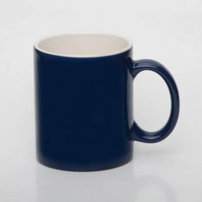 Чашка керамическая 340 мл Темно-синий Белый 5378-03