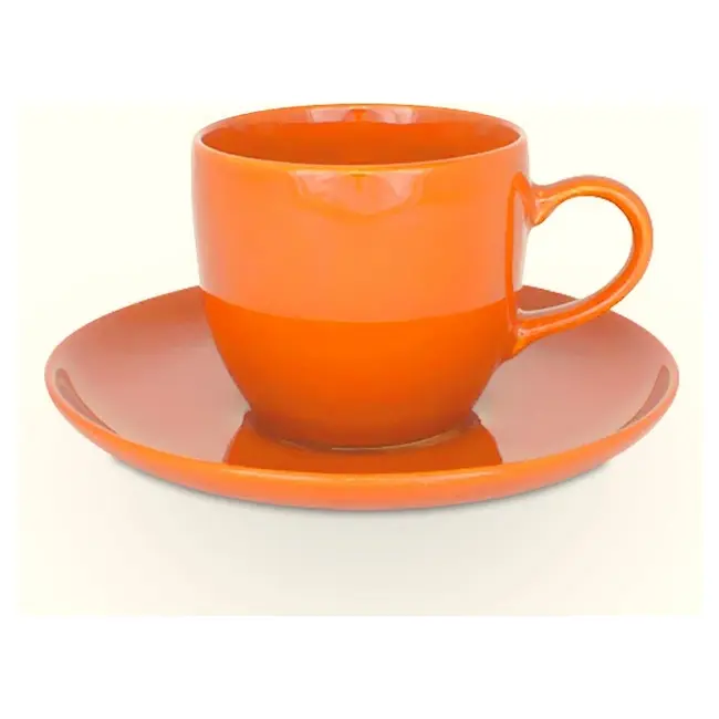 Чашка керамічна Punta S з блюдцем 180 мл Оранжевый 1805-12