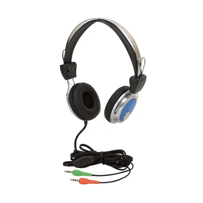 Навушники з мікрофоном гарнітура для комп'ютера Синий Черный Серебристый 3077-01