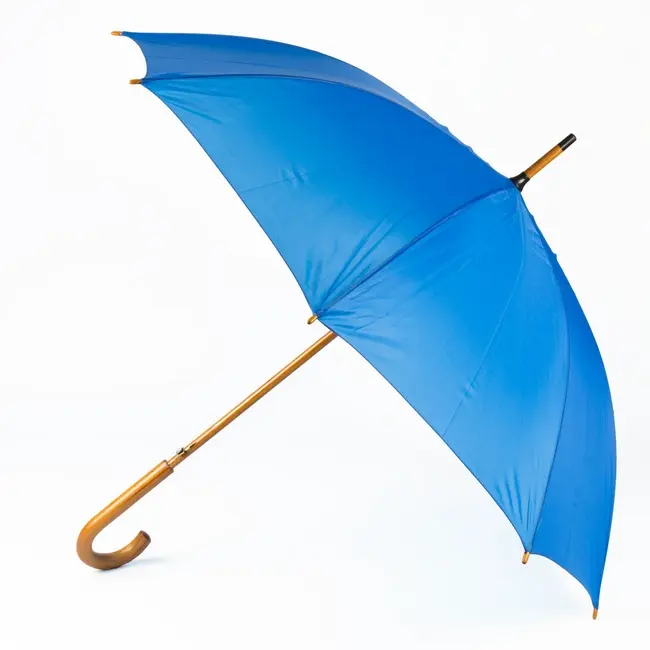 Зонт трость с деревянной ручкой Синий 3671-06