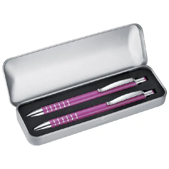 Письменный набор из ручки и карандаша в футляре Серебристый Фиолетовый 4995-01