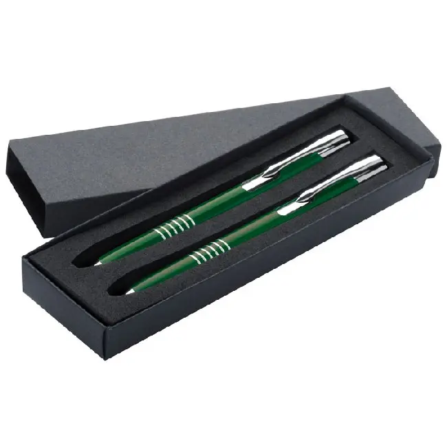 Набор - шариковая ручка и карандаш Серебристый Зеленый 4843-01