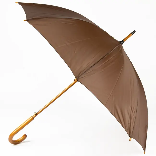 Зонт трость с деревянной ручкой Коричневый 3671-05