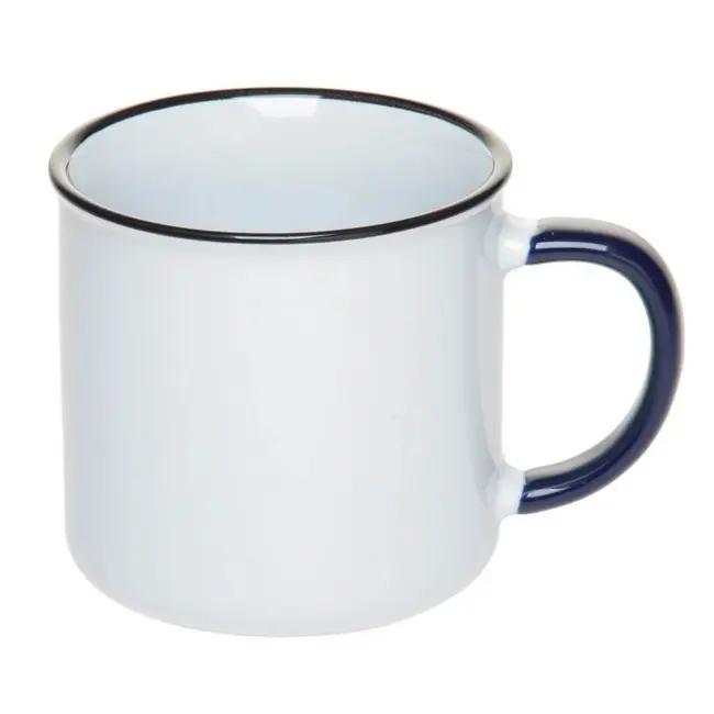 Чашка керамічна 305 мл Белый Темно-синий Черный 3658-01