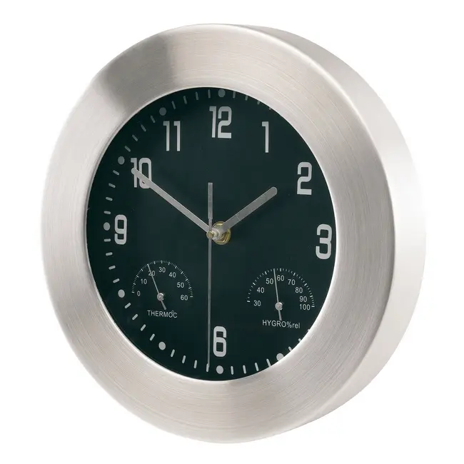 Часы настенные с гигрометром и термометром Серебристый 1927-01