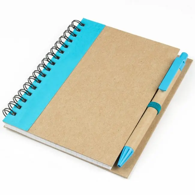 Блокнот A6 с ЭКО-ручкой с лентой голубой Древесный Голубой 6831-06